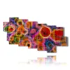 colored spheres in abstract images for paintings - version: 9 pannelli 200x111cm