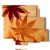 bilder abstrakte blumen mit herbstlaub - version: 6 pannelli 113x99cm