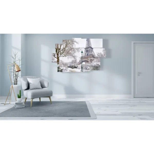 poster di Parigi con la neve in bianco e nero