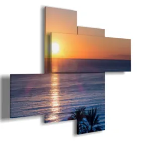 tableaux de couchers de soleil par une soirée d''été