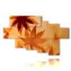 bilder abstrakte blumen mit herbstlaub - version: 7 pannelli 173x106cm