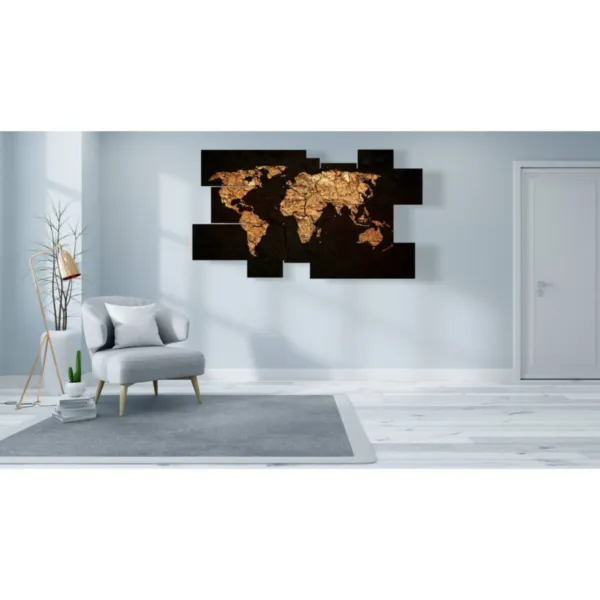 design interni mappamondo oro