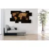 Golden world map mural