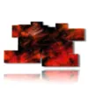 images de tableaux modernes abstraits rouges - version: 10 pannelli 189x106cm