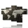 painting abstract world map - version: 6 pannelli 136x91cm