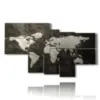 painting abstract world map - version: 7 pannelli 171x102cm