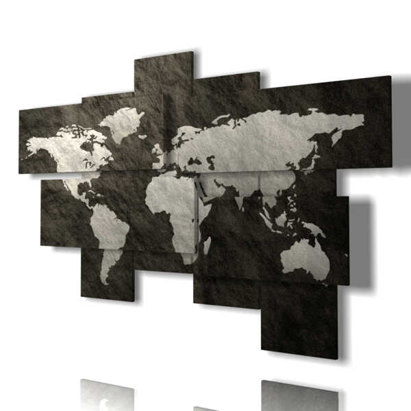 tableau carte du monde abstraite