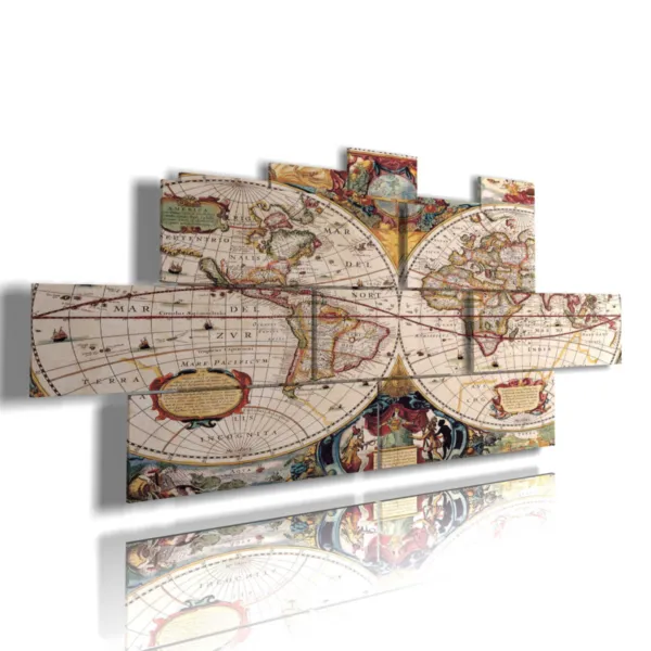 tableau carte géographique colorée