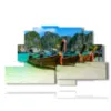 tableaux bateaux en bord de mer - version: 9 pannelli 173x103cm