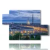 cuadros panoramicos de la ciudad de turin por la noche - version: 5 pannelli 128x85cm