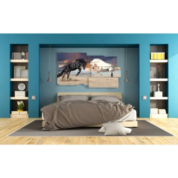 modern painting of horses