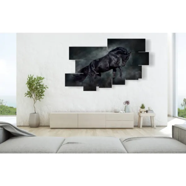 Paintings with elegant black horses