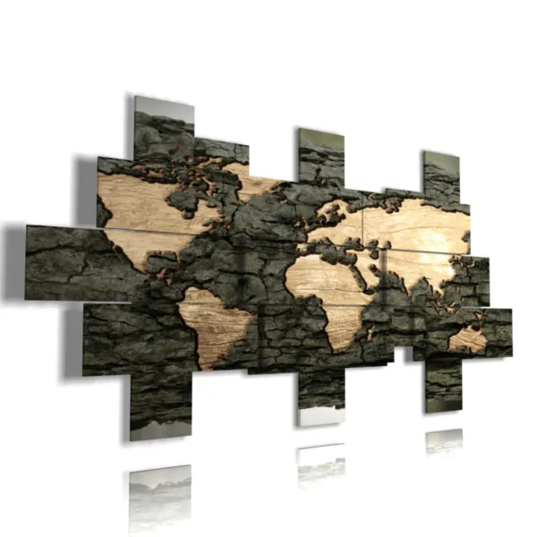 modern world map paintings