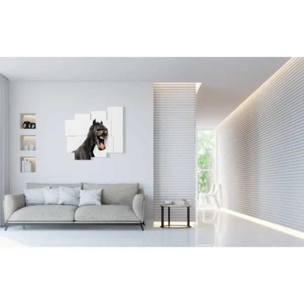 A lively painting of an Arabian horse