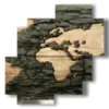 tableaux mappemonde moderne en bois - version: 4 pannelli 77x78cm