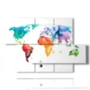 paintings world map in color - version: 5 pannelli 128x85cm