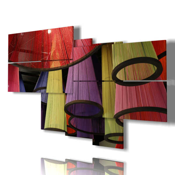 quadro moderno su tela di lampadari colorati