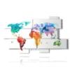 tableau du monde en couleurs - version: 10 pannelli 190x110cm
