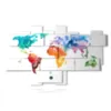 paintings world map in color - version: 18 pannelli 249x147cm
