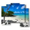 tableaux paysages ile maurice mer et plage enchantee - version: 5 pannelli 89x77cm