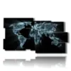 tableau avec photos du planisphere terrestre - version: 10 pannelli 183x100cm