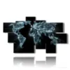 quadro con foto planisfero terrestre - version: 9 pannelli 187x108cm