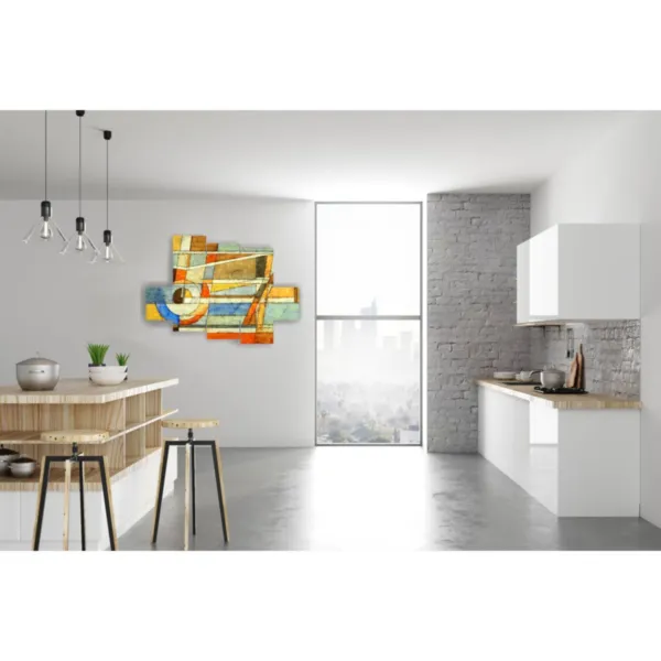 cuadros geométricos en la pared