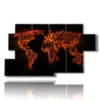 painting planisphere in the fire - version: 7 pannelli 157x90cm