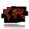 painting planisphere in the fire - version: 9 pannelli 171x108cm