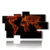 painting planisphere in the fire - version: 9 pannelli 182x107cm