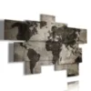 quadri componibili mappamondo bianco e nero