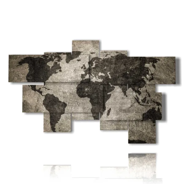 quadri componibili mappamondo