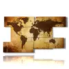 painting with brown world map artistic photos - version: 9 pannelli 177x101cm