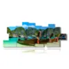paintings boats on the seashore - version: 17 pannelli 282x112cm
