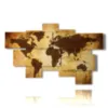 painting with brown world map artistic photos - version: 8 pannelli 177x110cm