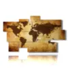 painting with brown world map artistic photos - version: 9 pannelli 182x107cm