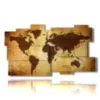 painting with brown world map artistic photos - version: 11 pannelli 184x104cm