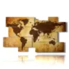 painting with brown world map artistic photos - version: 10 pannelli 186x105cm