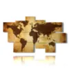 painting with brown world map artistic photos - version: 9 pannelli 187x108cm