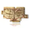 quadro mondo astratto con cartina - version: 12 pannelli 206x119cm