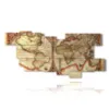 painting abstract world with map - version: 12 pannelli 236x112cm