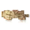 quadro mondo astratto con cartina - version: 15 pannelli 279x104cm