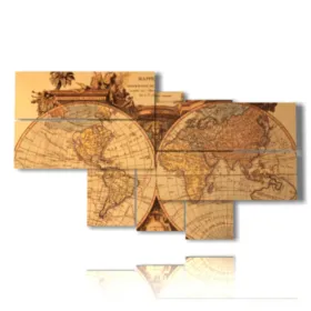quadri mappamondo vintage