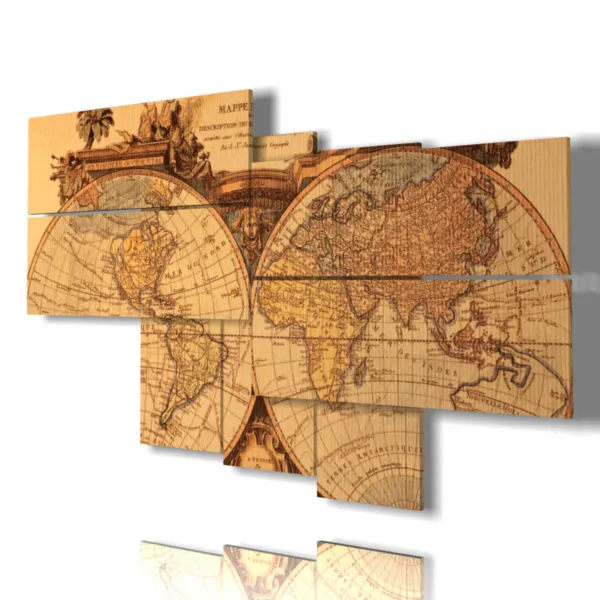 Impressions de cartes du monde vintage