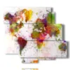 painting with geographic world map photos - version: 6 pannelli 113x99cm