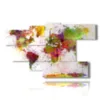 painting with geographic world map photos - version: 7 pannelli 172x103cm