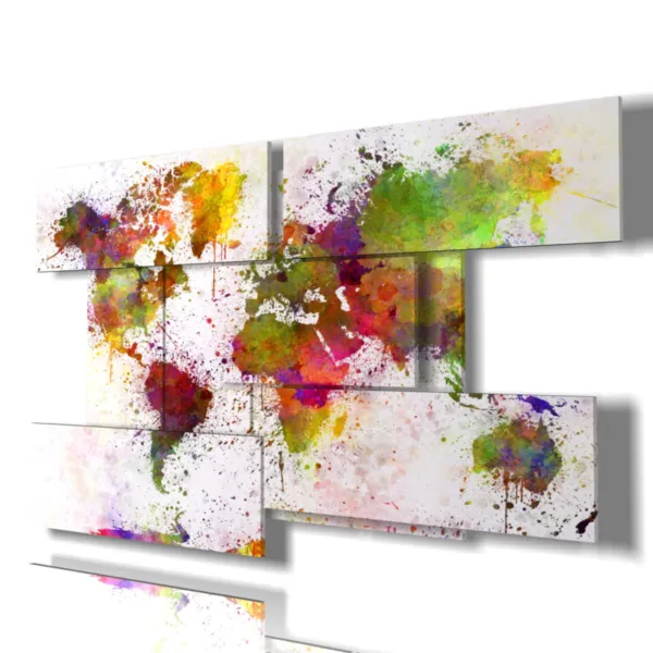 Paintings with a world map