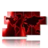 paintings red world map - version: 7 pannelli 157x90cm