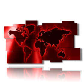 paintings red world map