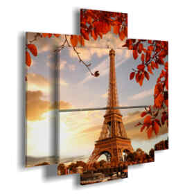 tableau des gravures de la tour Eiffel en automne